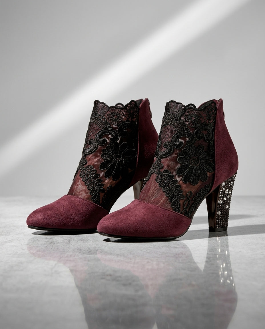 Arden Women's Lace Embroidered Heels