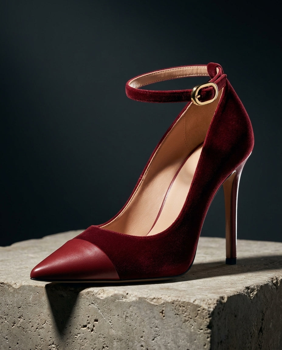 Eleanor Women's Velvet Mary Jane Heels