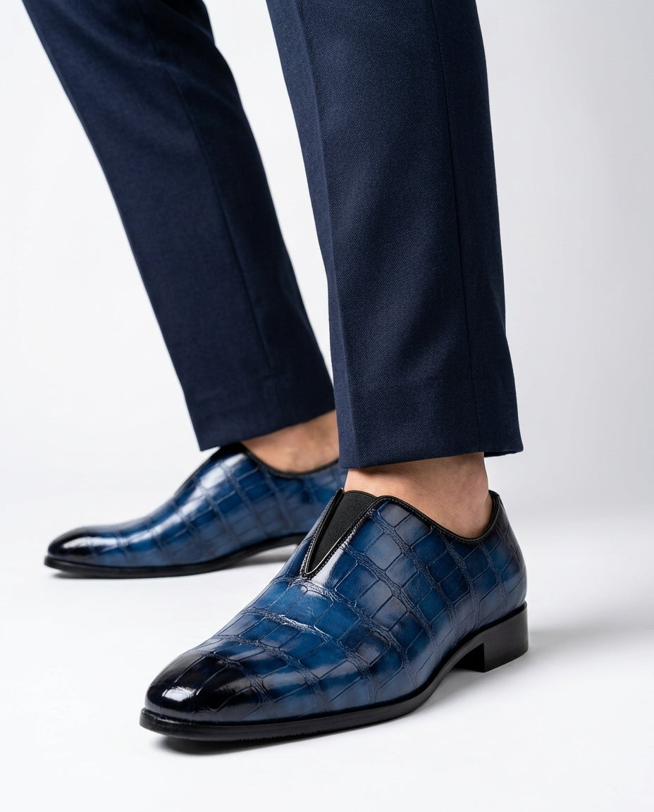 Hollis Men's Croc Embossed Loafers