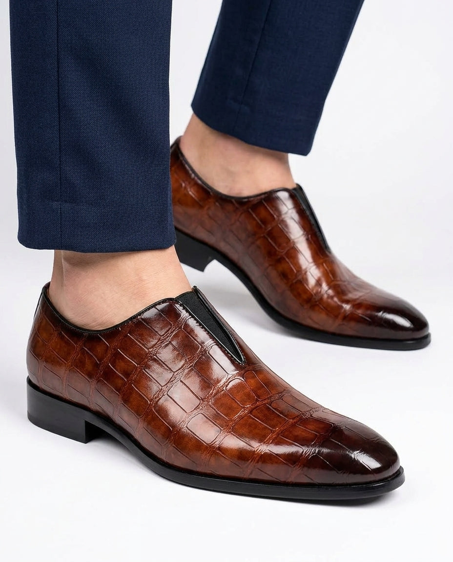 Hollis Men's Croc Embossed Loafers