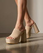 Harper Women's Platform Block Heel Mules