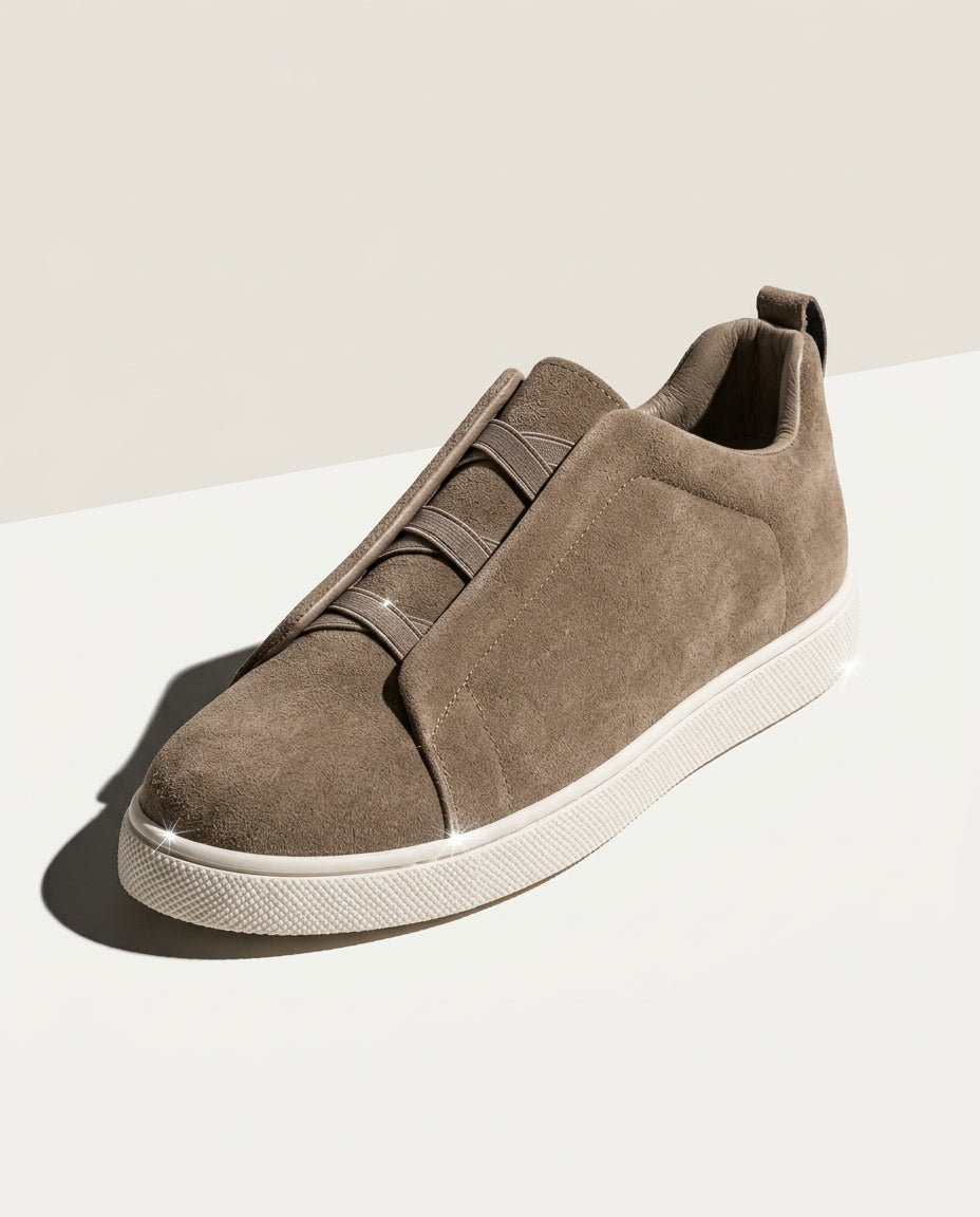 Everett Men's Suede Elastic Lace Sneakers