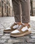 Sinclair Men's Leather Suede Panel Sneakers