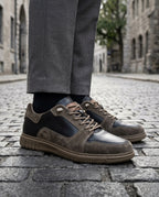 Sinclair Men's Leather Suede Panel Sneakers