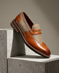 Harrison Men's Herringbone Wingtip Loafers