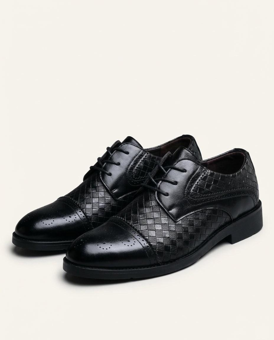 Sutherland Men's Woven Leather Cap Toe Oxfords