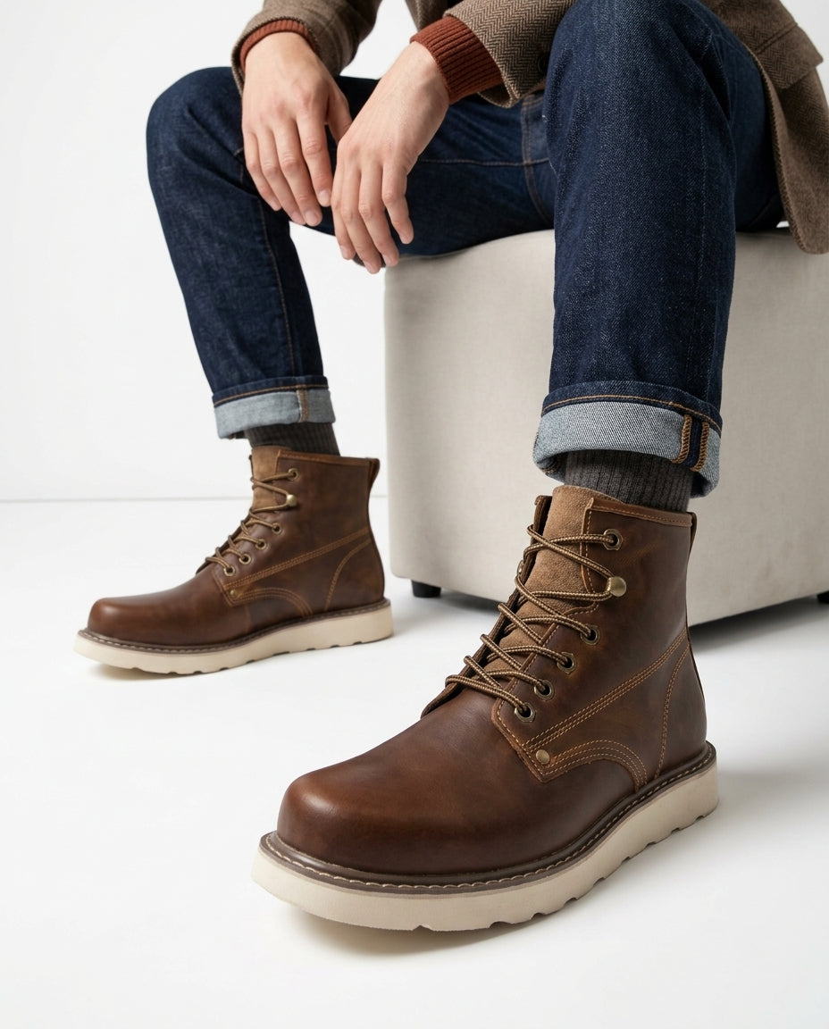 Sterling Men's Full Grain Leather Work Boots