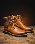 Whitfield Men's Leather Buckle Zip Boots