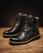 Whitfield Men's Leather Buckle Zip Boots