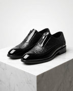Sutherland Men's Ostrich Embossed Patent Oxfords