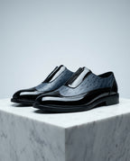 Sutherland Men's Ostrich Embossed Patent Oxfords