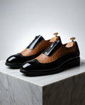 Sutherland Men's Ostrich Embossed Patent Oxfords
