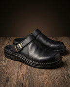 Prescott Men's Leather Buckle Mule Clogs