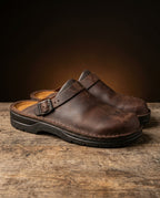 Prescott Men's Leather Buckle Mule Clogs