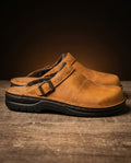 Prescott Men's Leather Buckle Mule Clogs