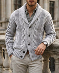 Weston Men's Wool Shawl Cable Knit Cardigan