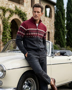 Sterling Men's Wool Blend Fair Isle Zip Cardigan