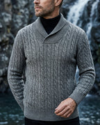 Ellison Men's Cable Knit Shawl Collar Sweater