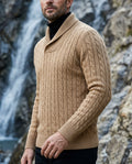 Ellison Men's Cable Knit Shawl Collar Sweater