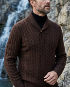 Ellison Men's Cable Knit Shawl Collar Sweater