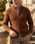 Prescott Men's Wool Blend Cable Knit Cardigan