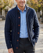 Harrison Men's Fleece Lined Cable Cardigan