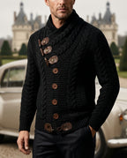 Calloway Men's Cable Knit Shawl Collar Cardigan
