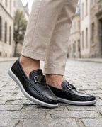 Whitfield Men's Buckle Leather Loafers