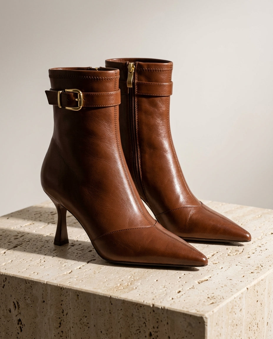Eleanor Women's Leather Pointed Toe Boots