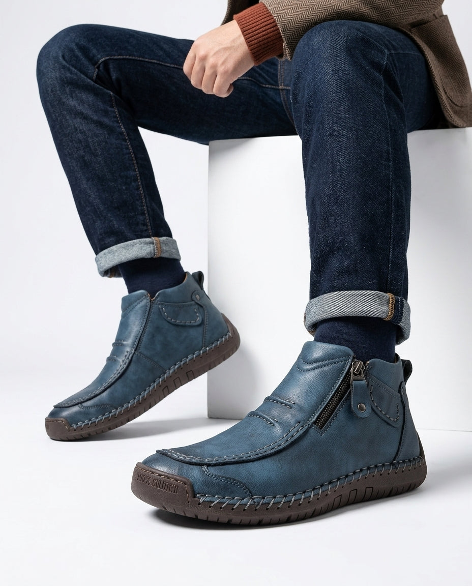 Fenwick Men's Orthopedic Leather Ankle Boots