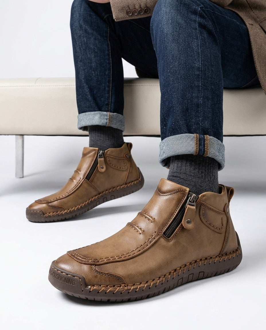 Fenwick Men's Orthopedic Leather Ankle Boots