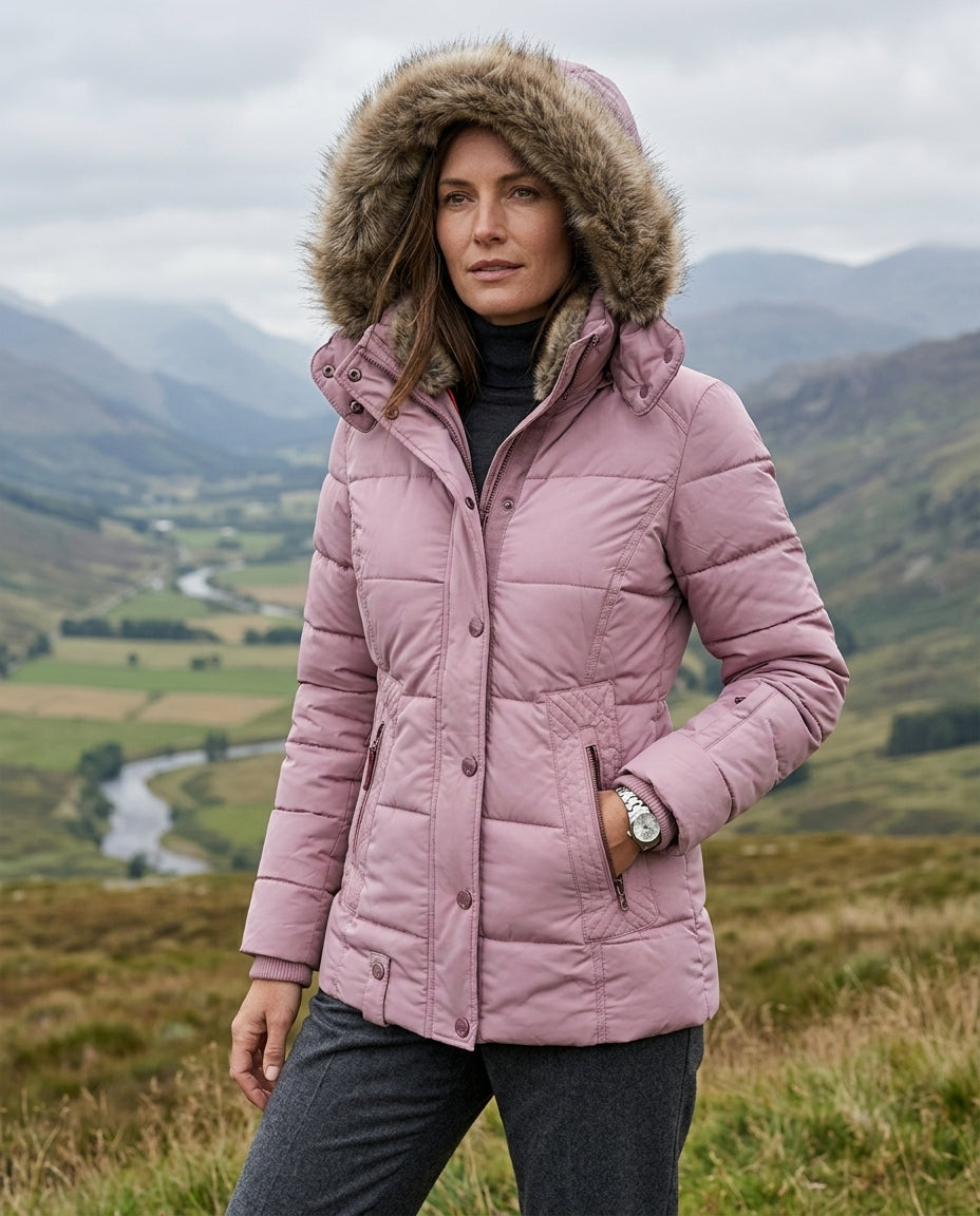 Hadley Women's Quilted Fur Hood Puffer Coat