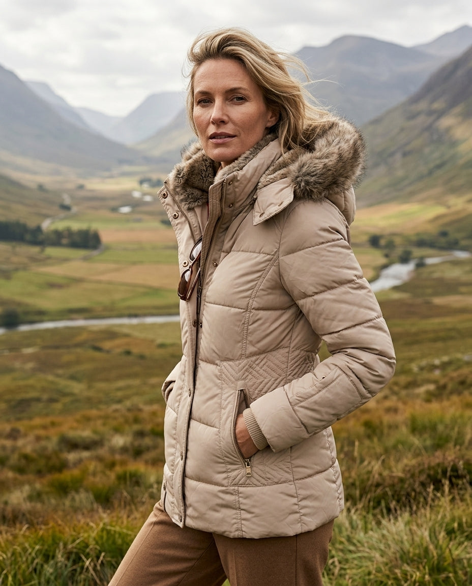 Hadley Women's Quilted Fur Hood Puffer Coat