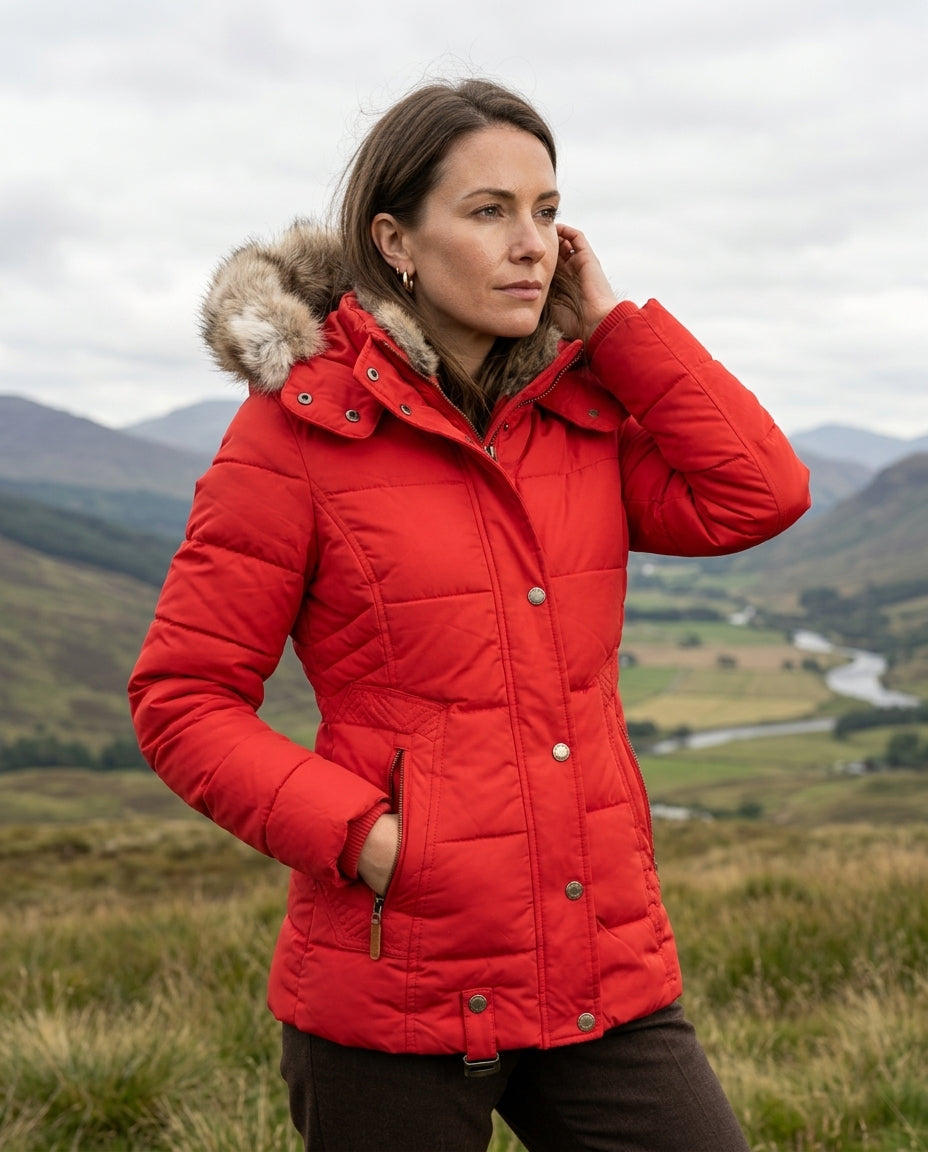 Hadley Women's Quilted Fur Hood Puffer Coat