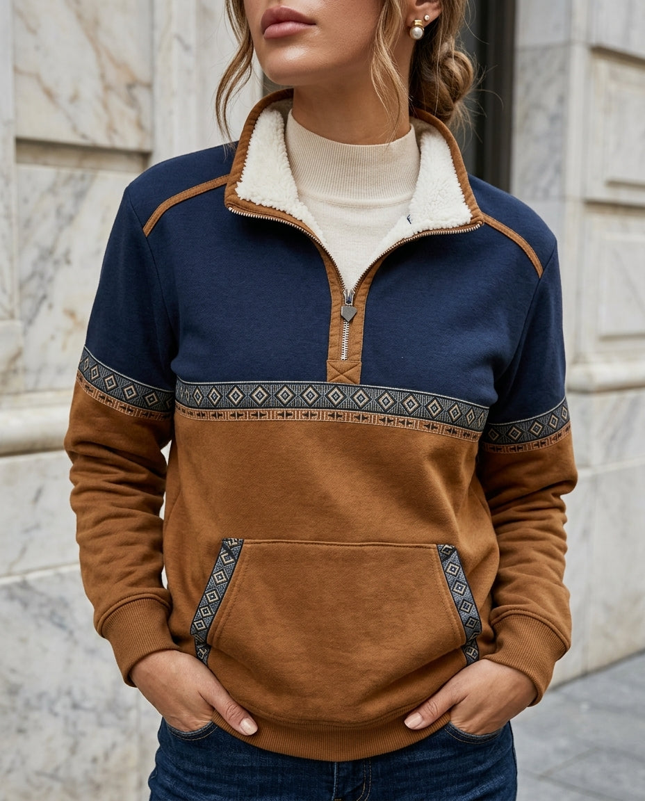 Bellamy Women's Sherpa Collar Colorblock Pullover
