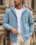 Whitfield Men's Corduroy Hooded Button Shirt