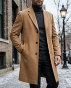 Weston Men's Tailored Lapel Long Overcoat