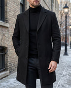 Weston Men's Tailored Lapel Long Overcoat
