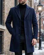 Weston Men's Tailored Lapel Long Overcoat