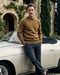 Ellison Men's Vintage Elbow Patch Crew Sweater