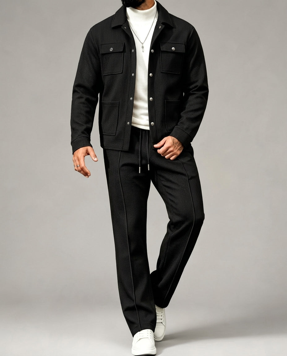 Barrett Men's Textured Cargo Two Piece Sweat Set