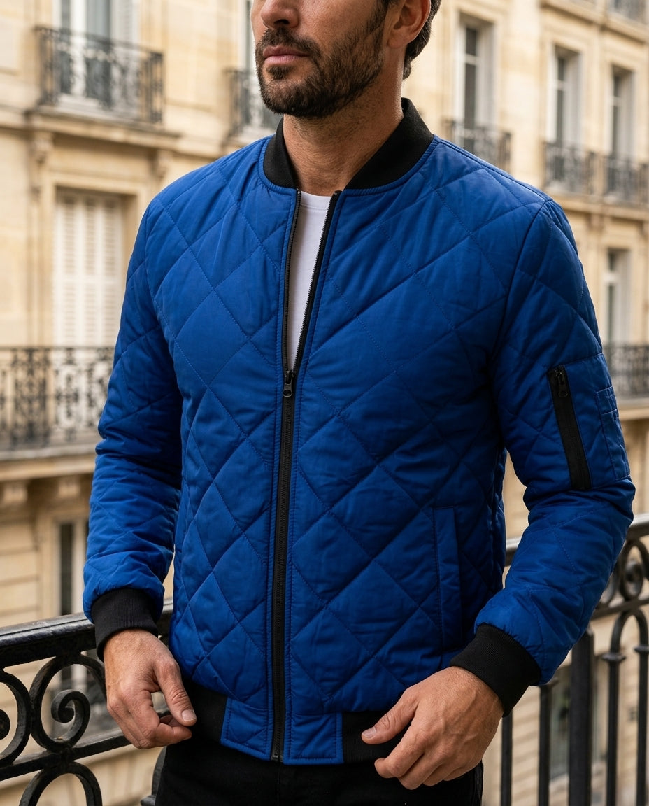 Prescott Men's Quilted Diamond Bomber Jacket