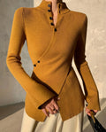 Marlowe Women's Asymmetric Wrap Mock Neck Sweater