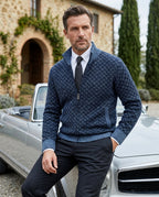 Bennett Men's Textured Knit Zip Cardigan Sweater