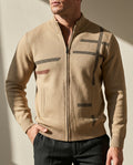 Everett Men's Geometric Cashmere Zip Jacket