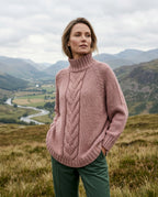 Hadley Women's Chunky Cable Knit Mock Neck Sweater