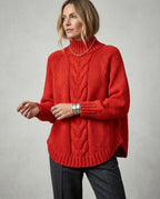 Hadley Women's Chunky Cable Knit Mock Neck Sweater