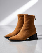 Genevieve Women's Suede Leopard Ankle Boots