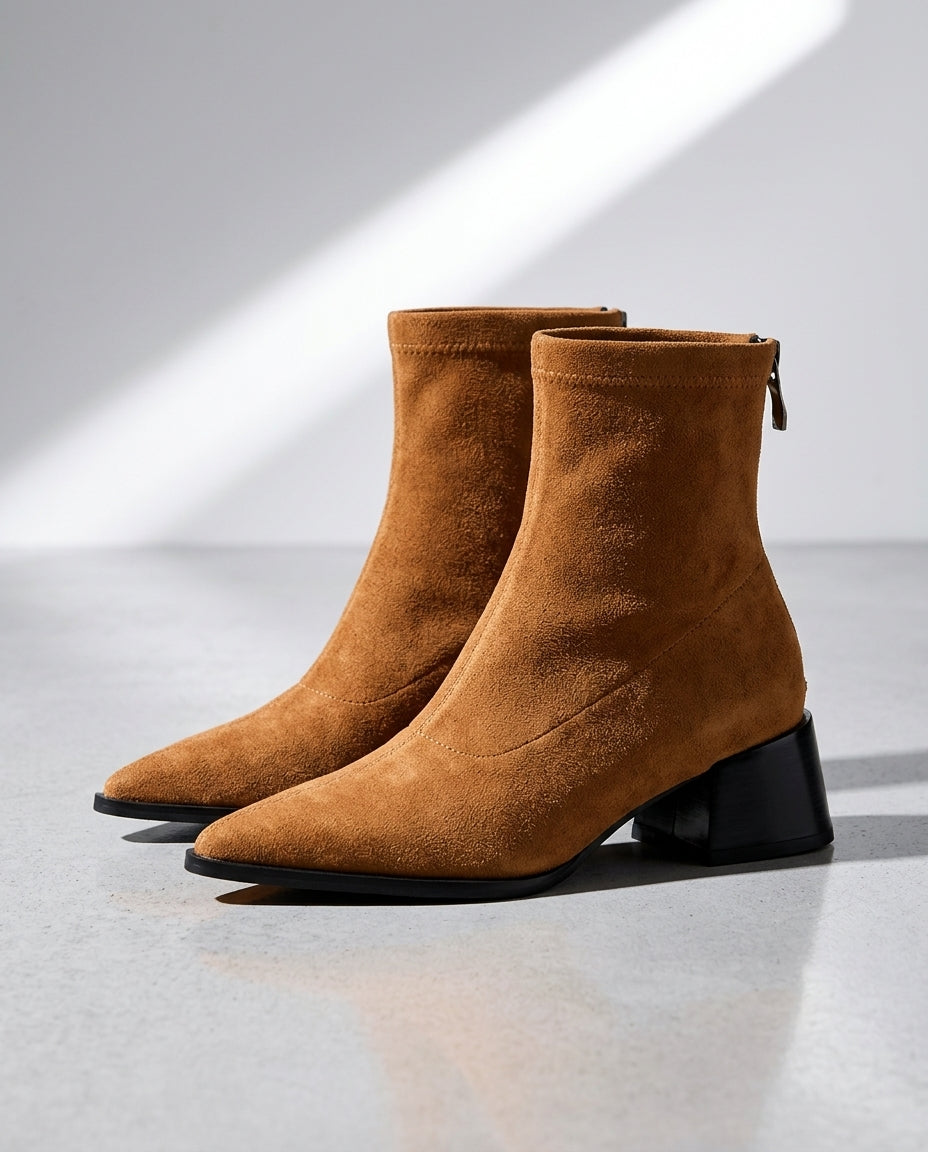 Genevieve Women's Suede Leopard Ankle Boots