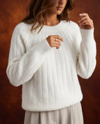 Arden Women's Brushed Ribbed Knit Relaxed Sweater